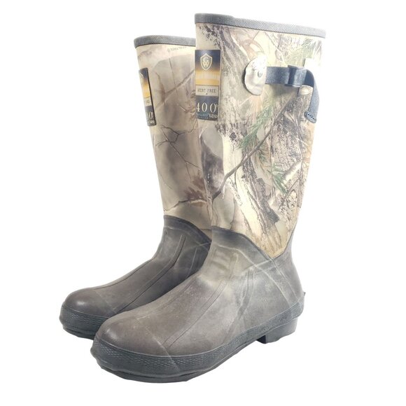 Game Winner Mens Size 10 16" Scent Free Rubber Hunting Boots - Picture 2 of 9